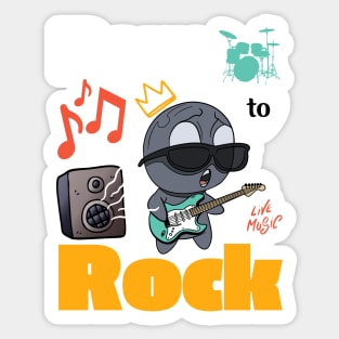 Born to Rock Black Sticker